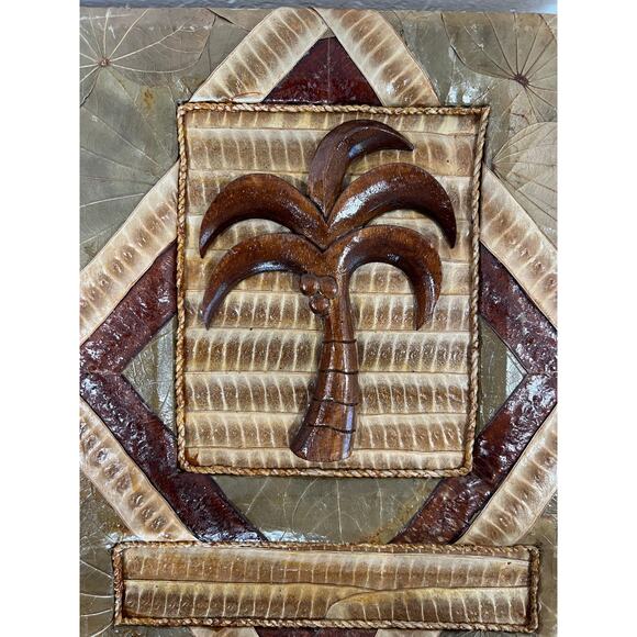 Handmade Palm Tree Photo Album Vintage Style Natural Materials 14x12 - Picture 2 of 15